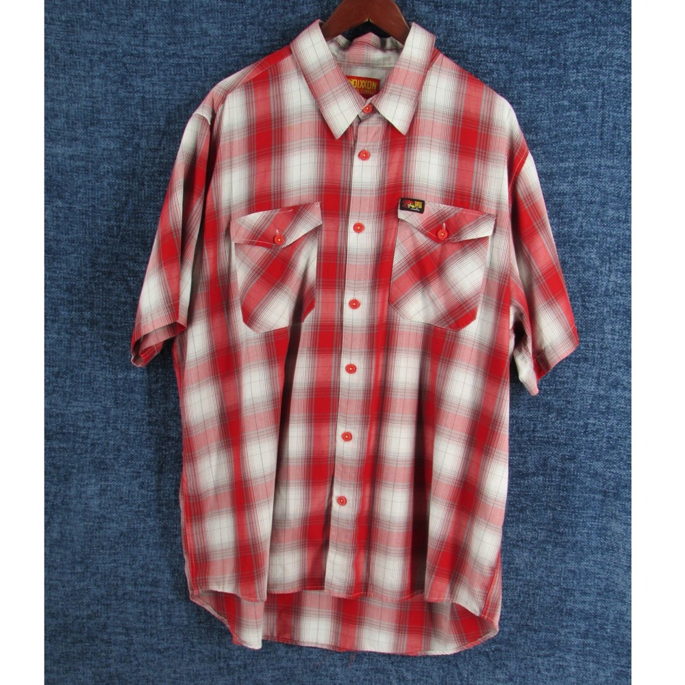Dixxon Flannel Co Clay Smith Cams Mens 2X Red Plaid Bamboo Short Sleeve Shirt